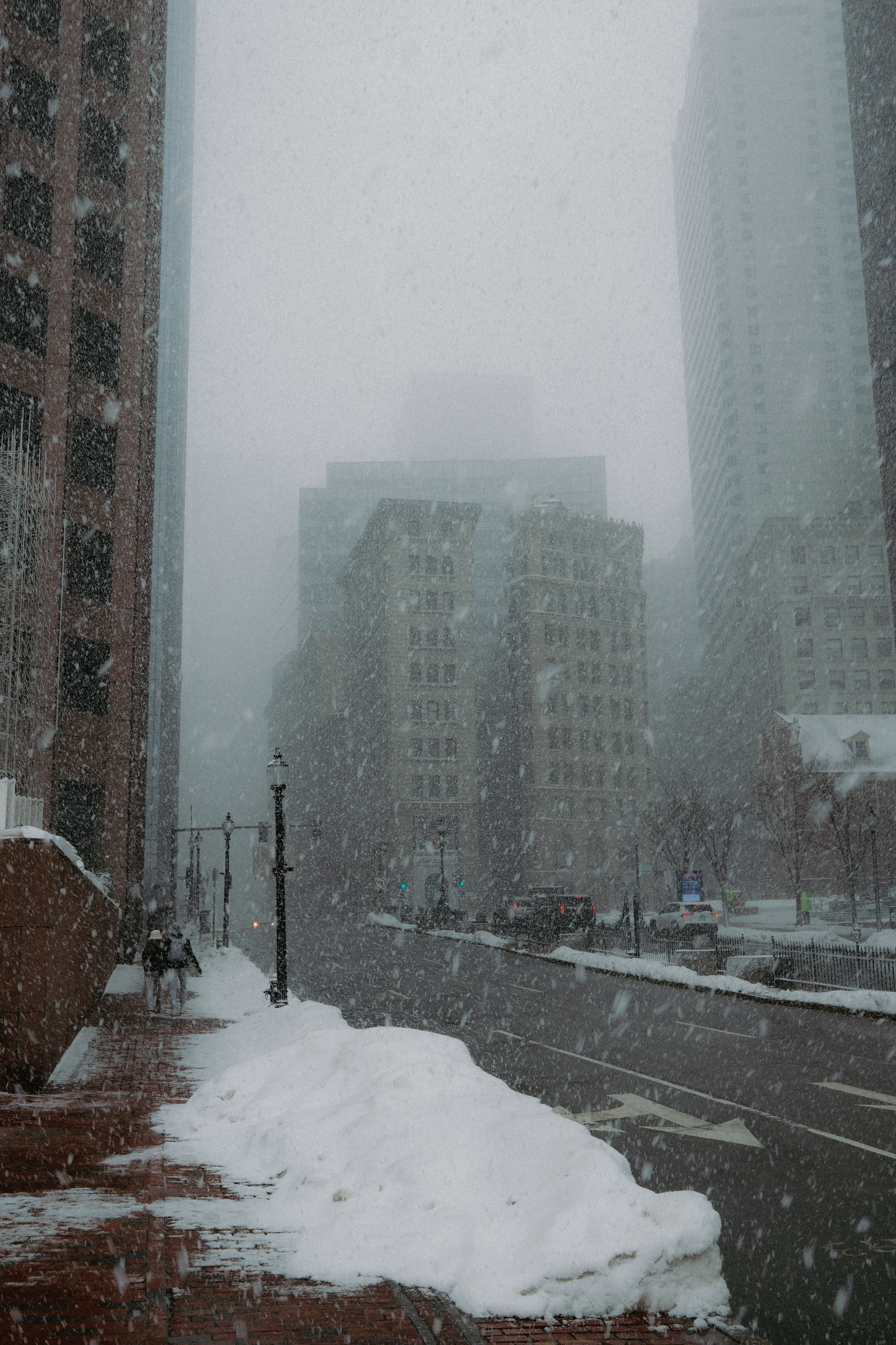Storm clouds over downtown Boston