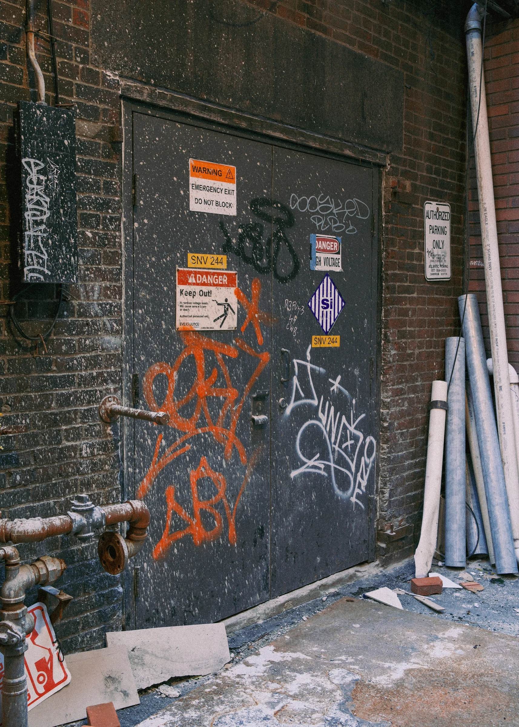 Mixed-media graffiti on concrete