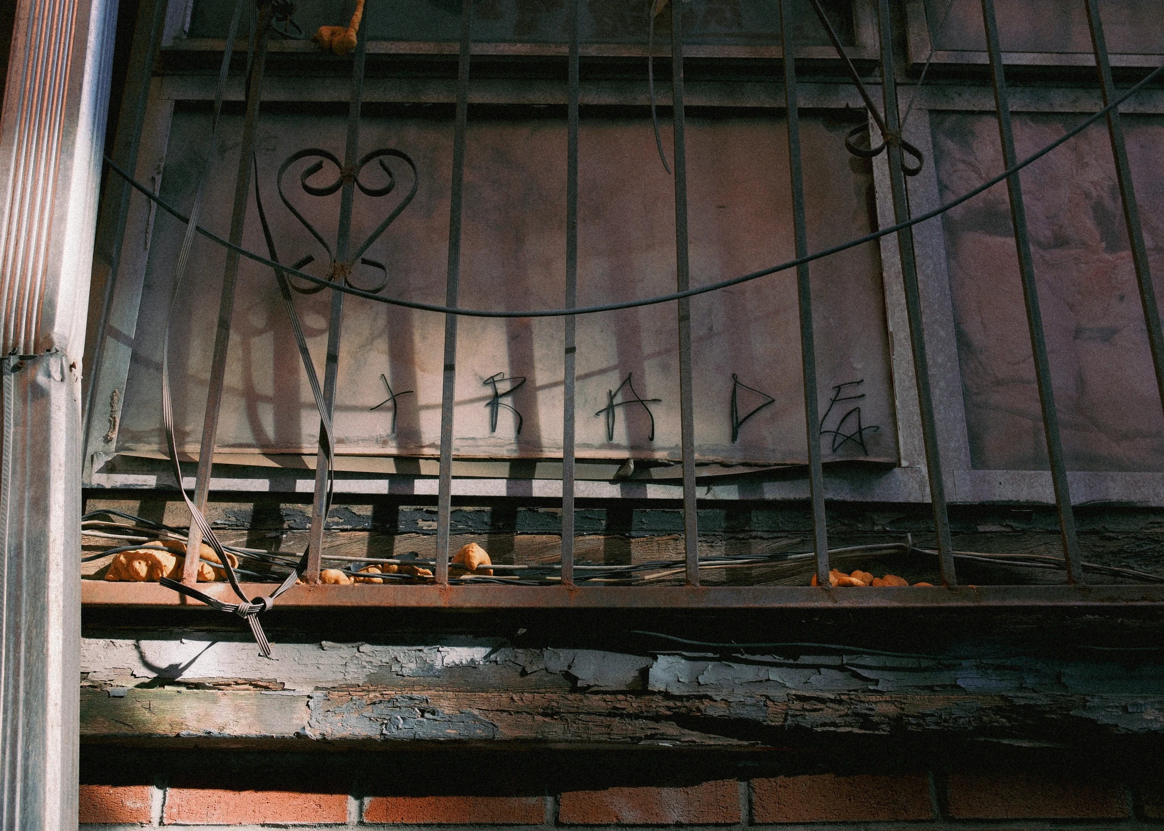 Graffiti characters on a wall